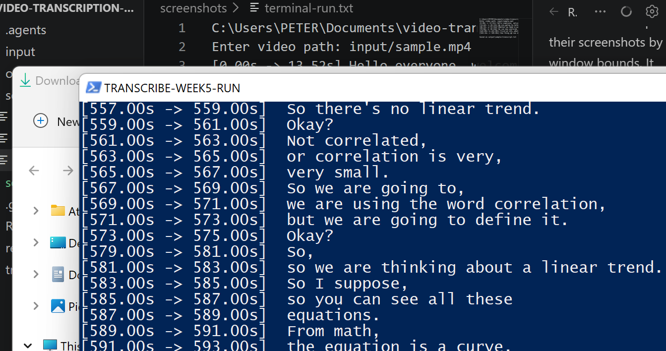 Video Transcription create transcript screenshot.